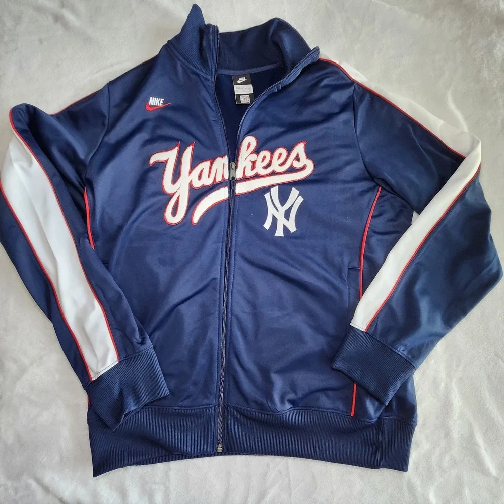 New York Yankees cooperstown Nike track jacket‎ fullzip men XL navy/red